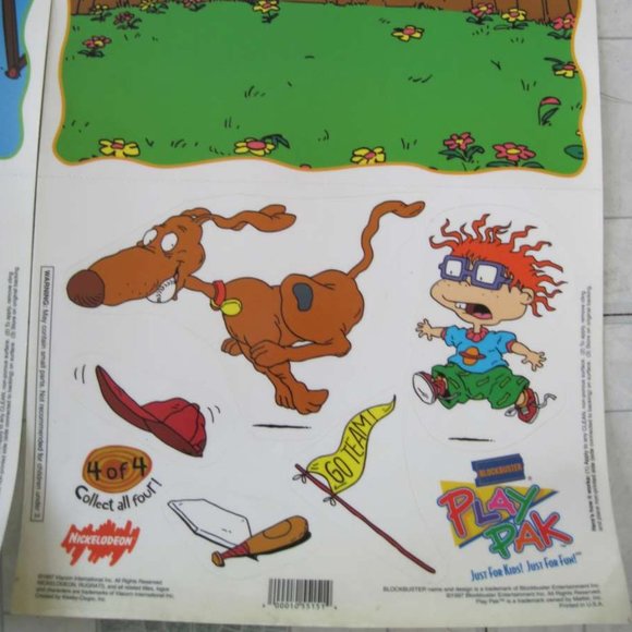 2 Sheets Nickelodeon's Rugrats Window Static Clings Blockbuster Play Pak 1997 - Picture 3 of 8